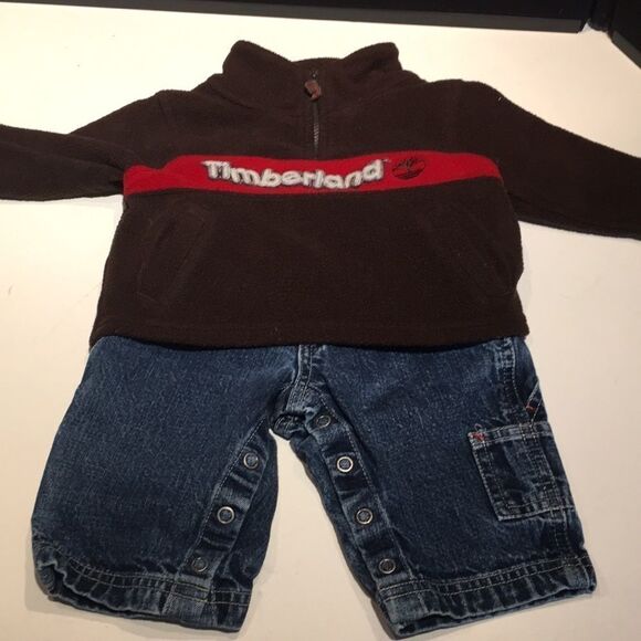 Timberland Sweatshirt & Baby Gap Pants 3-6 Months - Picture 1 of 11